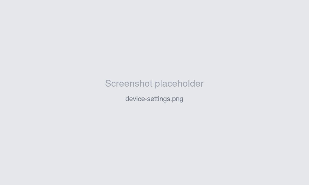 Device settings