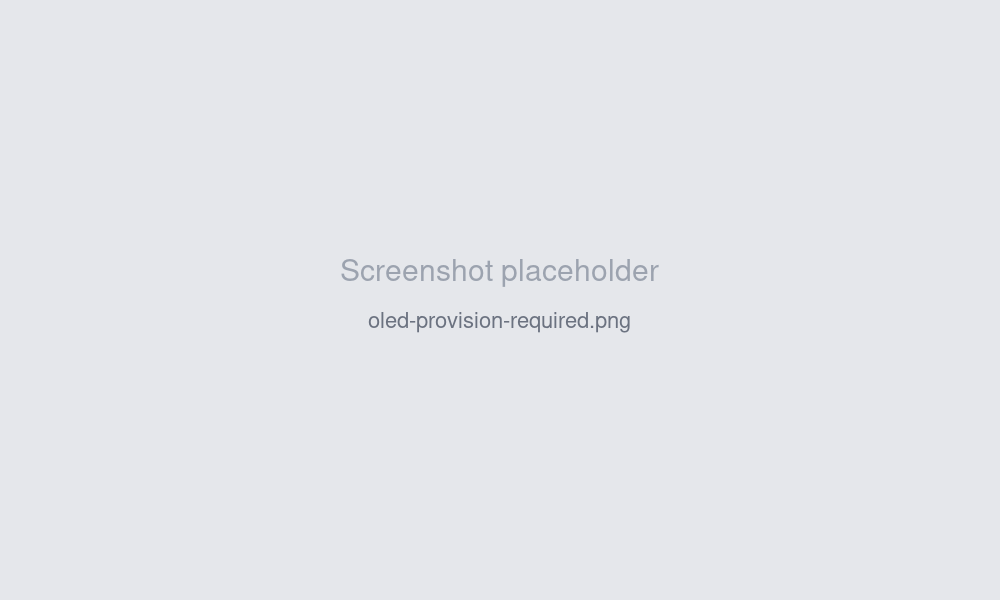 OLED: PROVISION REQUIRED screen